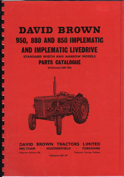 David Brown 950, 880 & 850 Implematic/Livedrive Parts Catalogue